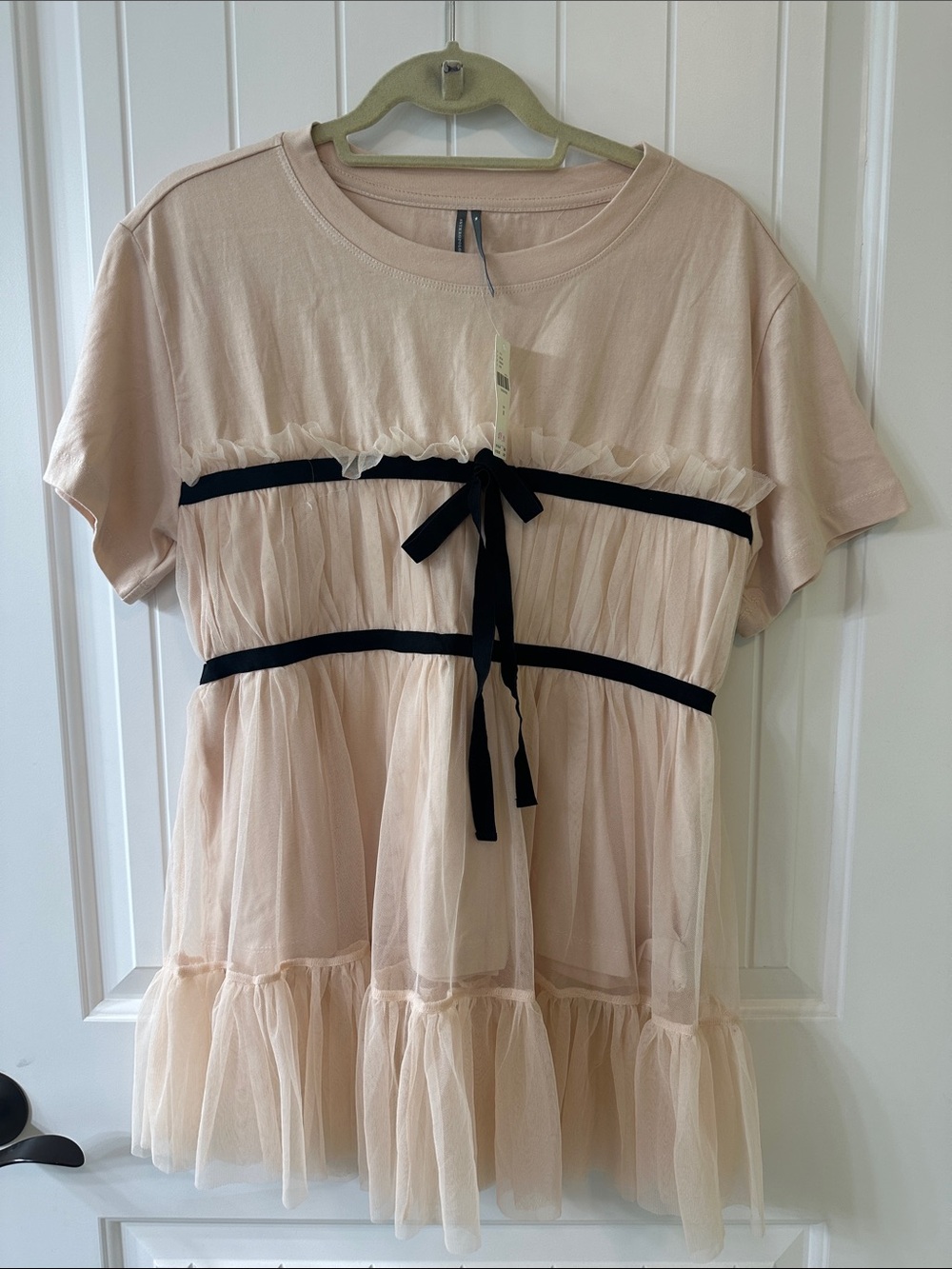 NWT! Anthropologie Pink Tulle T Shirt Size-M